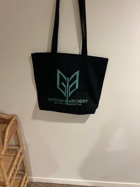 Gotham Archery Black Canvas Tote with Teal Logo